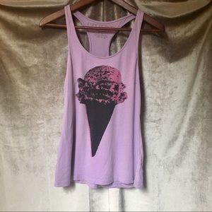Ice Cream Cone Print tee Purple Pink Black